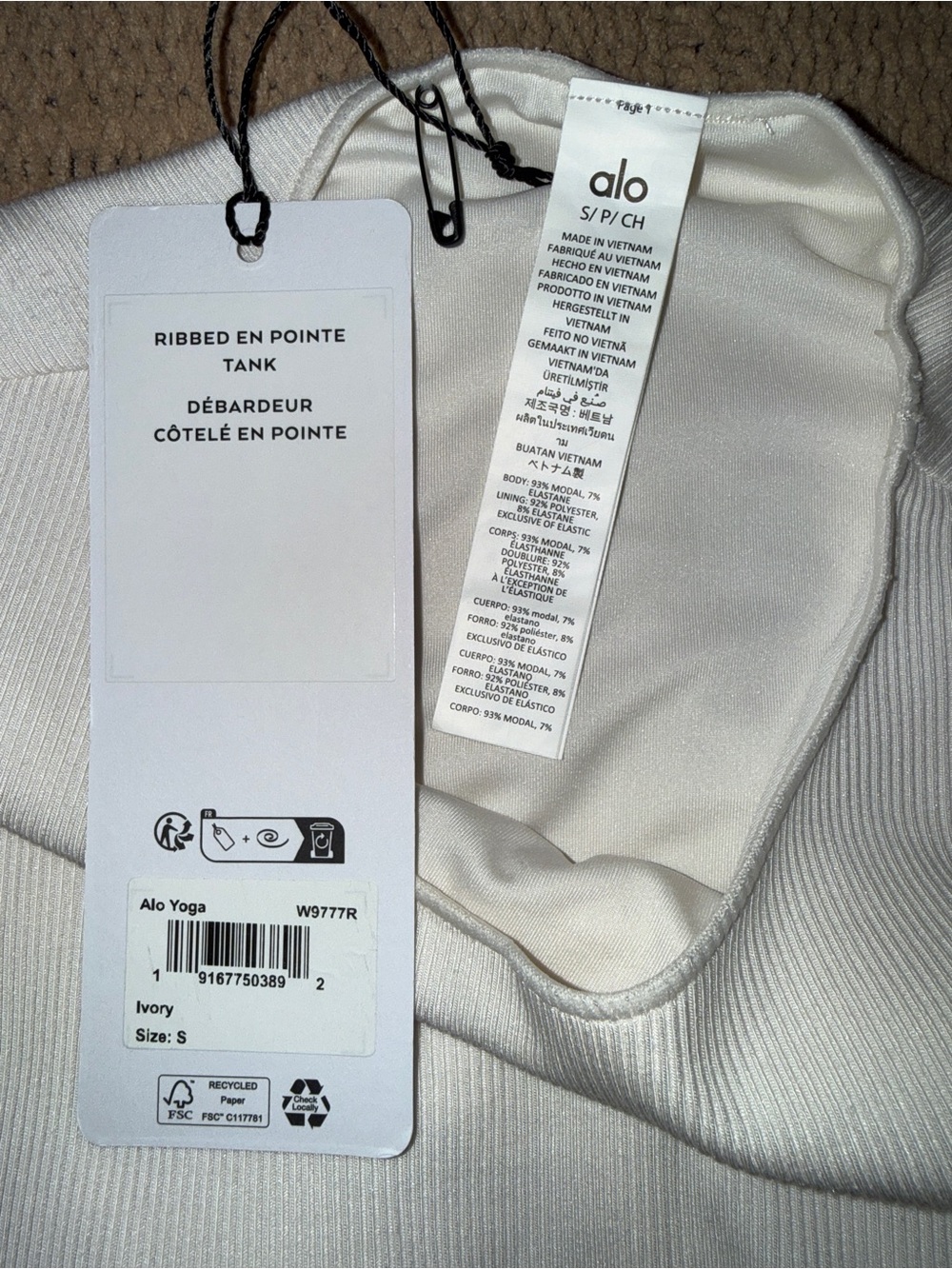 Alo Ribbed En Pointe Tank - Picture 8 of 8